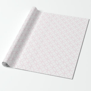Light Pink on White Overlapping Circles Wrapping Paper