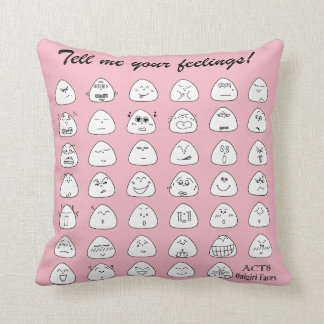 Light Pink Onigiri Throw Pillow