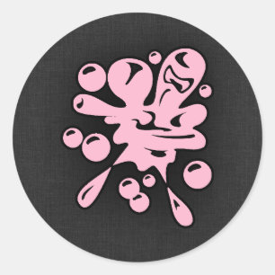 Light Pink Paintball Splatter Classic Round Sticker