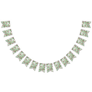 Light Pink Peony & Rose Floral Wedding Bunting Flags