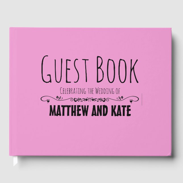 Light Pink Personalized Unique Wedding Guest Book (Front)