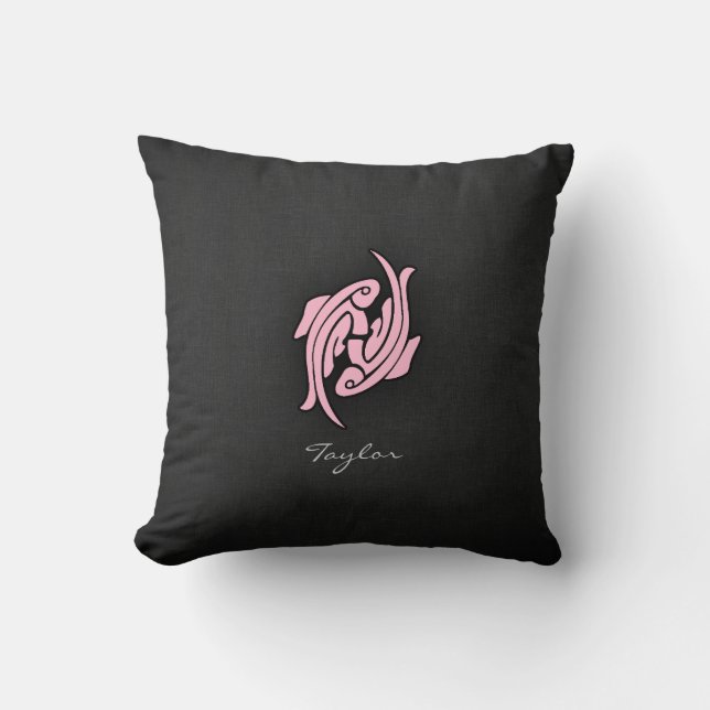 Light Pink Pisces Throw Pillow (Front)
