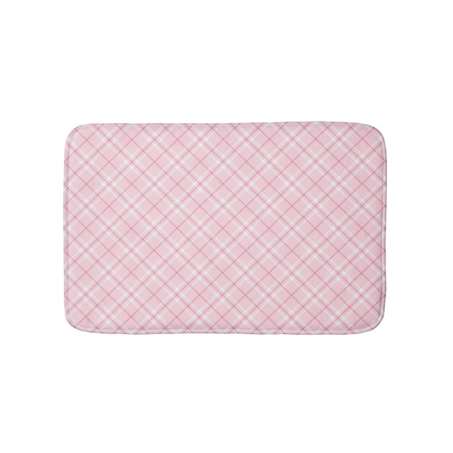 Light Pink Plaid Bath Mat (Front)