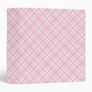Light Pink Plaid Binder
