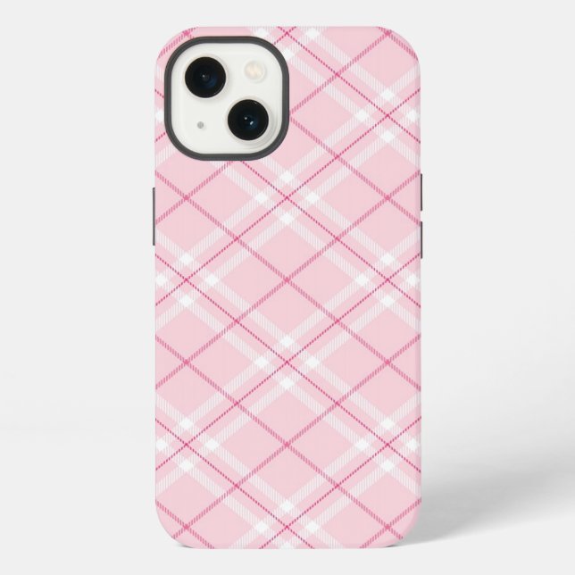 Light Pink Plaid iPhone Case (Back)