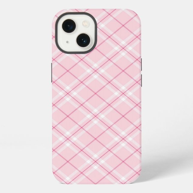 Light Pink Plaid iPhone Case (Back)