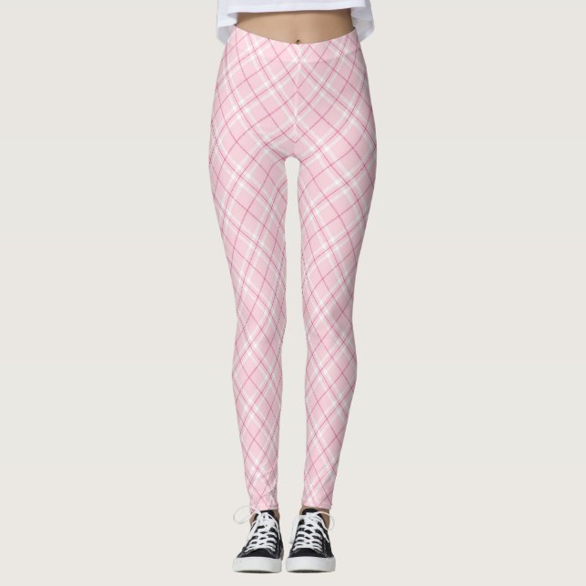 Light Pink Plaid Leggings (Front)