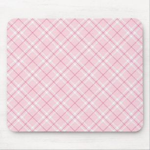 Light Pink Plaid Mouse Pad