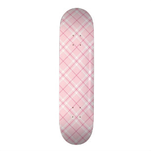 Light Pink Plaid Skateboard
