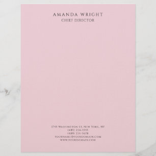 Light Pink Plain Attractive Stylish Business Letterhead