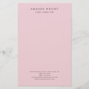 Light Pink Plain Attractive Stylish Business Stationery