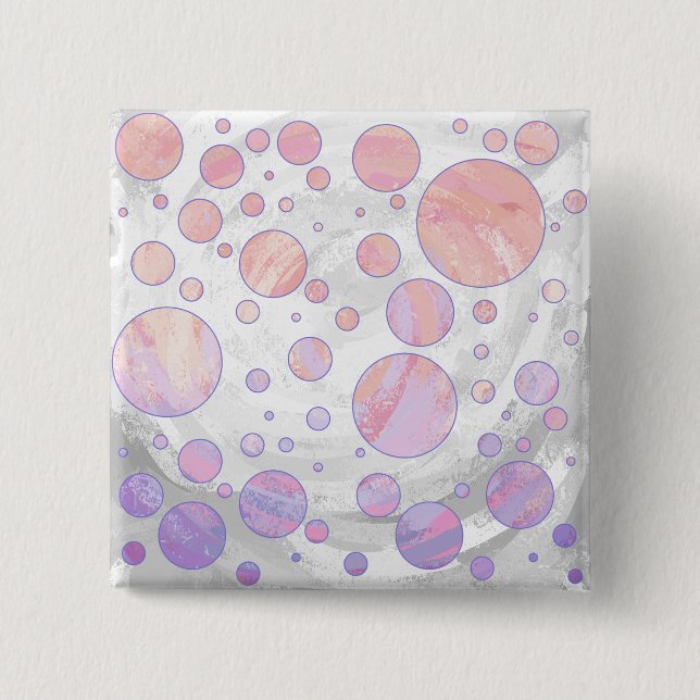 Light Pink Polka Dot Pattern 2 Inch Square Button (Front)