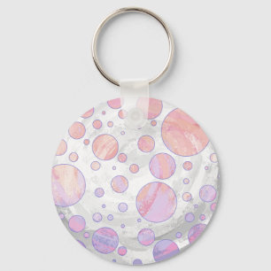 Light Pink Polka Dot Pattern Keychain