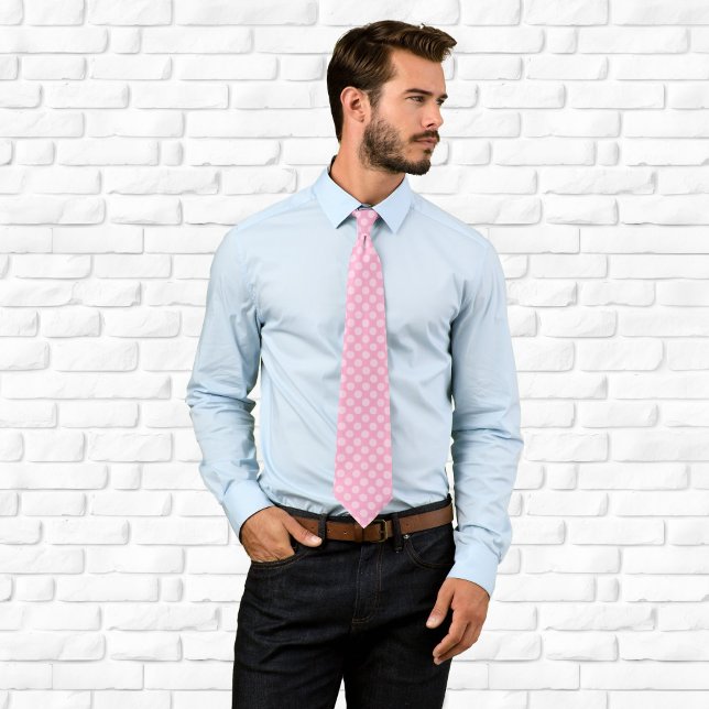Light Pink Polka Dot Tie (Light Pink Polka Dot Neck Tie)