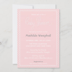 Light Pink Polka Dots Baby Shower Invitation