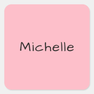 Light Pink Professional Unique Casual Handwriting Square Sticker