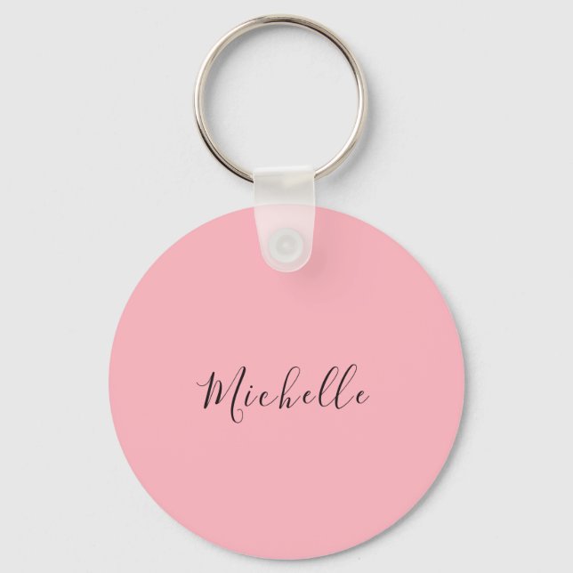 Light Pink Professional Unique Classic Handwriting Keychain (Front)