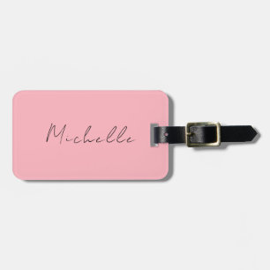 Light Pink Professional Unique Classic Handwriting Luggage Tag