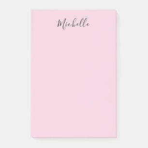 Light Pink Professional Unique Classic Handwriting Post-it Notes