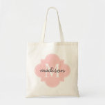 Light Pink Quatrefoil Custom Monogram Tote Bag<br><div class="desc">Customized light pink quatrefoil monogram tote bag. This personalized tote bag makes the perfect gift for your mom,  grandma,  sister,  aunt,  bridesmaids,  and friends.</div>