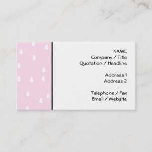 Light pink rain pattern. White and pink. Business Card