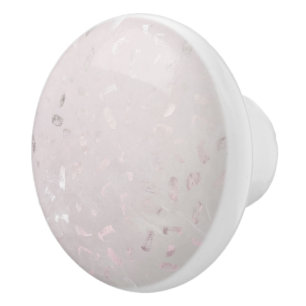 Light Pink Rose Gold Glitter Ceramic Knob