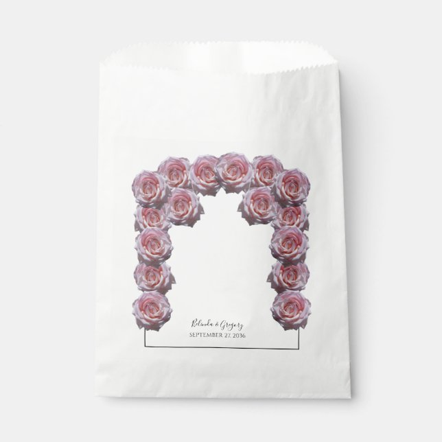 Light Pink Roses Wedding  Favour Bag (Front)