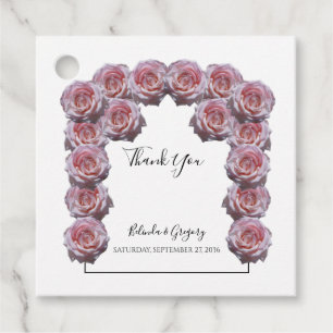 Light Pink Roses Wedding Gift Favour Tags
