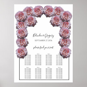 Light Pink Roses Wedding Seating Chart