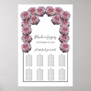Light Pink Roses Wedding Seating Chart