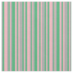 Light Pink, Sea Green, and Dark Grey Lines Fabric