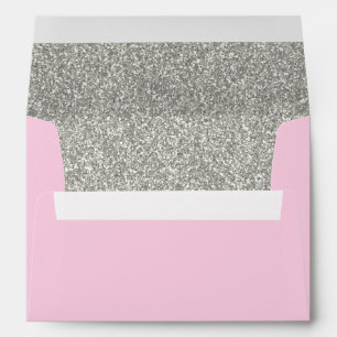 Light Pink & Silver Envelope A7 Size 5x7 Card