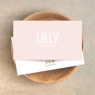 Light Pink Simple Modern  Professional Business Card