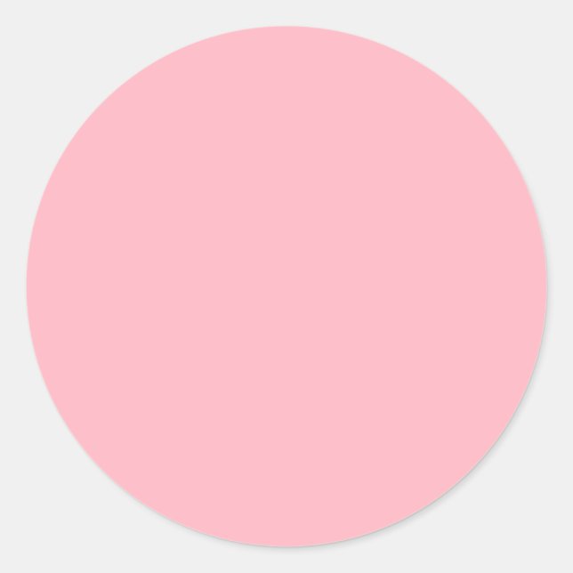 Light Pink Solid Colour Classic Round Sticker (Front)