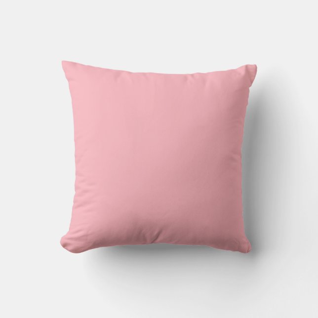 Light Pink Solid Colour Throw Pillow (Front)