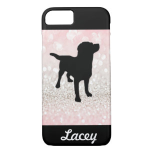 Light Pink Sparkle Dog Personalized Case-Mate iPhone Case