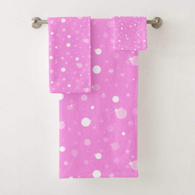LIGHT PINK SPLATTER CUSTOM TOWEL SET (Insitu)