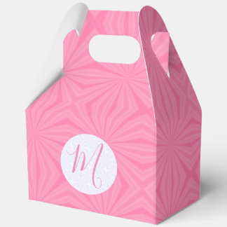 Light Pink Squiggly Squares Personalized Gable Favor Box