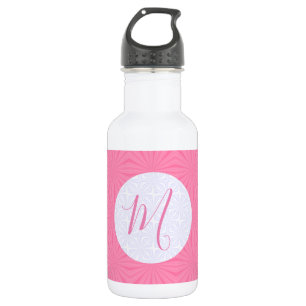 Light Pink Squiggly Squares Personalized Initial 532 Ml Water Bottle