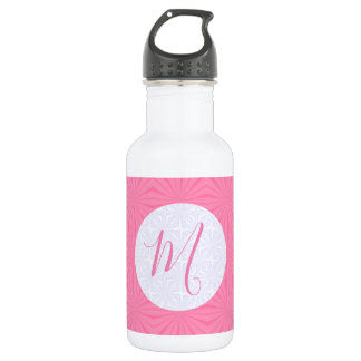 Light Pink Squiggly Squares Personalized Initial  532 Ml Water Bottle