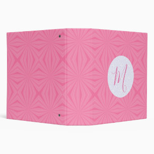 Light Pink Squiggly Squares Personalized Initial Binder