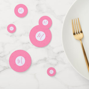 Light Pink Squiggly Squares Personalized Initial Confetti