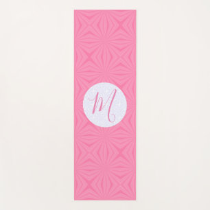 Light Pink Squiggly Squares Personalized Initial Yoga Mat