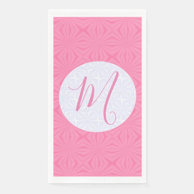 Light Pink Squiggly Squares Personalized Party Napkin (Front)