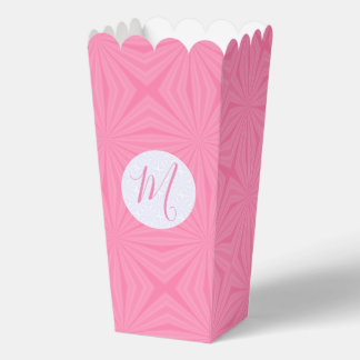 Light Pink Squiggly Squares Personalized Popcorn Favor Box