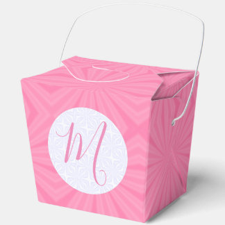 Light Pink Squiggly Squares Personalized Take Out Favor Box