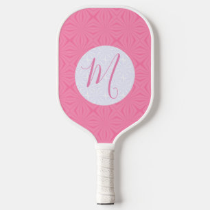 Light Pink Squiggly Squares Pickleball Paddle