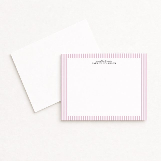 Light Pink Stripe Border Note Card (Creator Uploaded)
