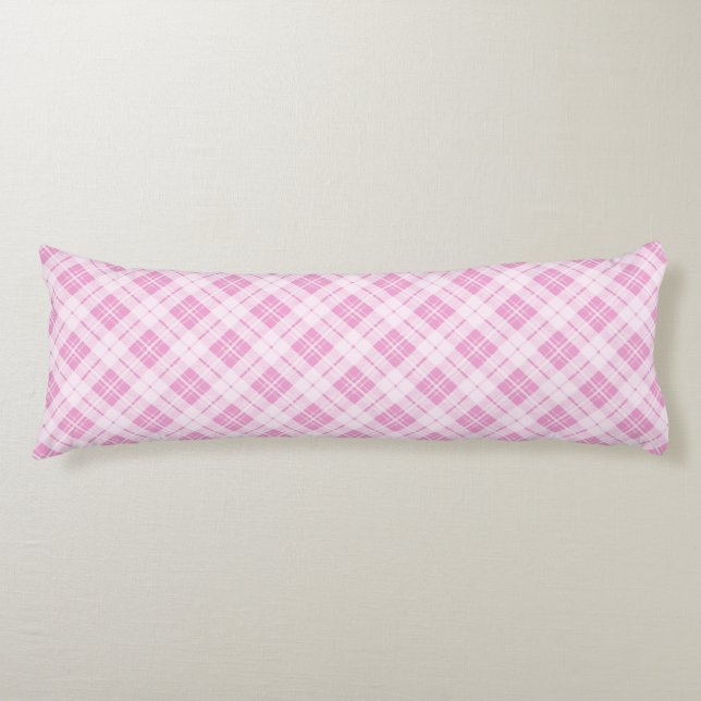Light pink tartan Christmas holidays pattern Body Pillow (Front)