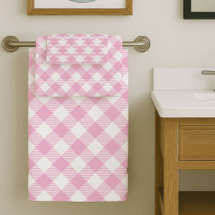 Light Pink Tartan Towels Chic and Cozy Bath Style